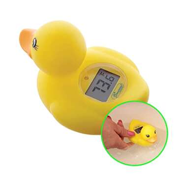 Dreambaby Duck Baby Bath Thermometer - Instant Read Digital Thermometer for Water and Room Temperatu...