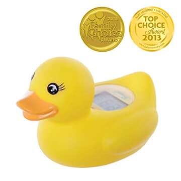 Dreambaby Duck Baby Bath Thermometer - Instant Read Digital Thermometer for Water and Room Temperature - Floating Baby Bath Toy - Newborn Must-Have