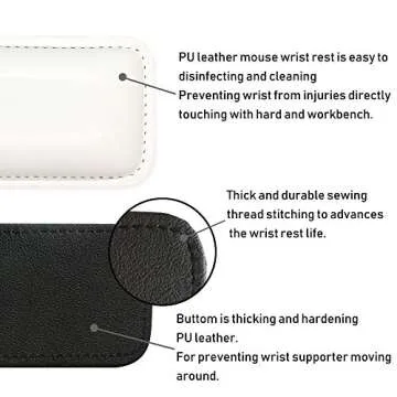 ProElife PU Leather Keyboard Mouse Wrist Rest Pad Soft Cushion Foam Wrist Support 14.56'' x 3.27''for MacBook iMac Keyboard Surface Book Most of Computer Laptop (White)