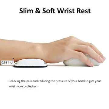 ProElife PU Leather Keyboard Mouse Wrist Rest Pad Soft Cushion Foam Wrist Support 14.56'' x 3.27''for MacBook iMac Keyboard Surface Book Most of Computer Laptop (White)