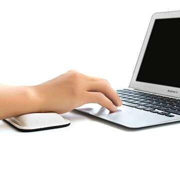 ProElife PU Leather Keyboard Mouse Wrist Rest Pad Soft Cushion Foam Wrist Support 14.56'' x 3.27''for MacBook iMac Keyboard Surface Book Most of Computer Laptop (White)