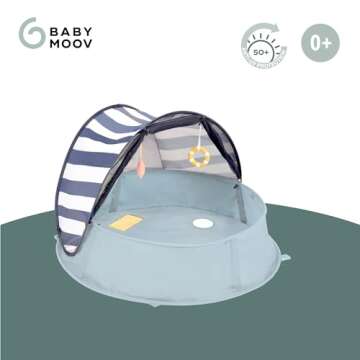 Babymoov Aquani Tent & Pool 3 in 1 Pop Up Tent, Kiddie Pool and Play Area (Summer 2024 Essential), Marine, One Size