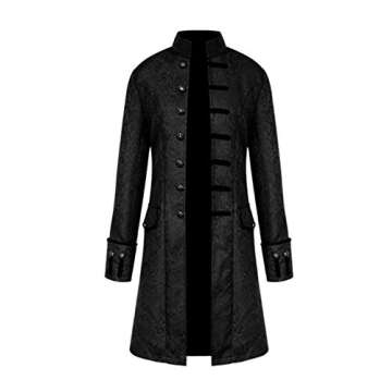 Mens Vintage Tailcoat Jacket Goth Long Steampunk Formal Gothic Victorian Frock Coat Costume for Hall...