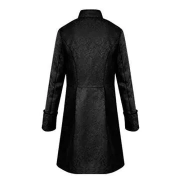 Men's Vintage Gothic Steampunk Frock Coat for Halloween