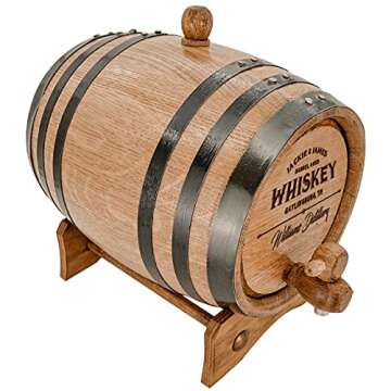 Sofia's Findings Personalized - Customized American White Oak Aging Barrel - Barrel Aged (2 Liters, Black Hoops)