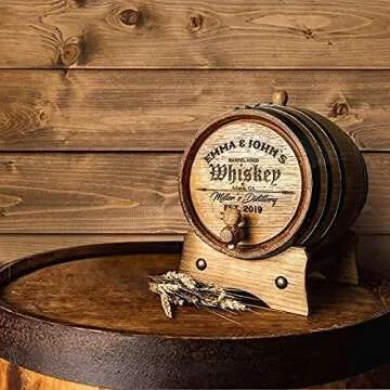 Sofia's Findings Personalized - Customized American White Oak Aging Barrel - Barrel Aged (2 Liters, Black Hoops)