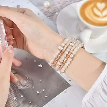 V-MORO Elegant Beaded Bracelet for Apple Watch Bands