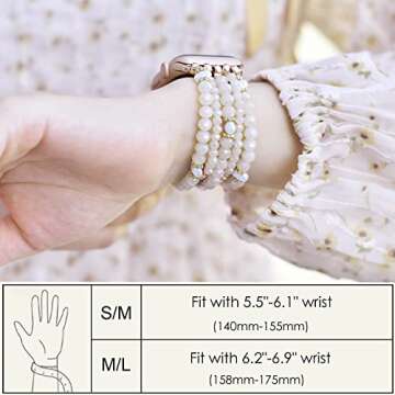 V-MORO Elegant Beaded Bracelet for Apple Watch Bands