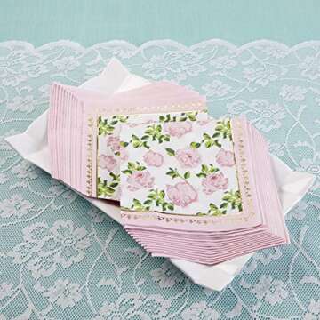 Kate Aspen Tea Time Whimsy Napkins-Pink (Set of 30) Serveware, One Size, Multi