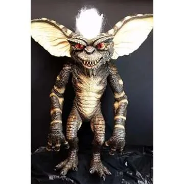 Trick or Treat Evil Stripe Gremlin Puppet Prop with Hair