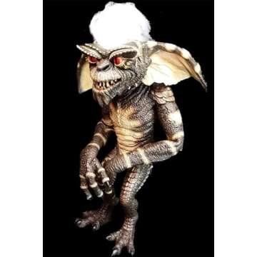 Trick or Treat Evil Stripe Gremlin Puppet Prop with Hair