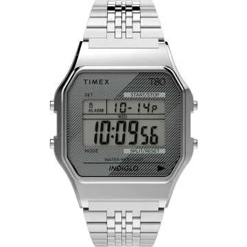 Timex T80 34mm Retro Digital Watch
