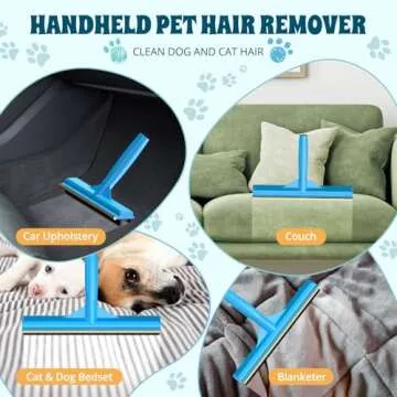 UEETB Carpet Rake for Pet Hair Removal, Reusable Cat Dog Hair Remover, 58’’ Adjustable Long Handle Pet Hair Removal Tool, Carpet Rake Scraper, Pet Hair Removal Broom for Rugs, Mats, Couch, Furniture