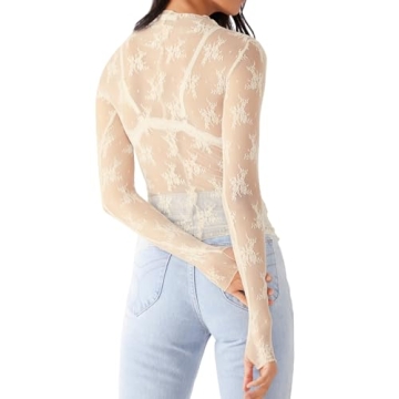 Chic Sheer Mesh Long Sleeve Layering Top for Women