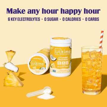Ultima Replenisher Mocktini Electrolyte Powder Drink Mix – Piña Colada, 90 Servings – Hydration Powder with 6 Electrolytes and Trace Minerals – Keto Friendly, Non-GMO and Sugar-Free