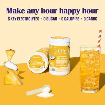 Ultima Replenisher Mocktini Electrolyte Powder Drink Mix – Piña Colada, 90 Servings – Hydration Powder with 6 Electrolytes and Trace Minerals – Keto Friendly, Non-GMO and Sugar-Free