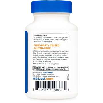 Nutricost Vitamin K2 (MK7) (100mcg) + Vitamin D3 (5000 IU) 120 Softgels - Gluten Free and Non-GMO