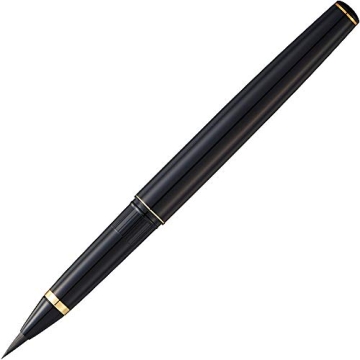 Kuretake Fountain Brush Pen black body with 3 Spare Cartridge, Black ink (No.13), Flexible Brush Tip...