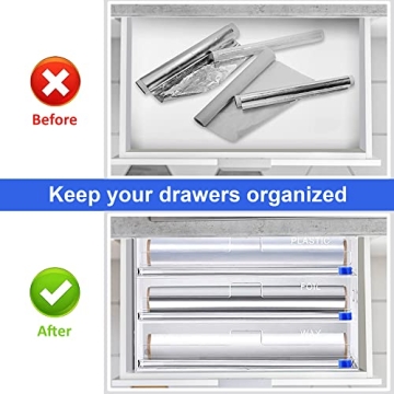 FUKANG 3-in-1 Kitchen Wrap Dispenser for Easy Organization