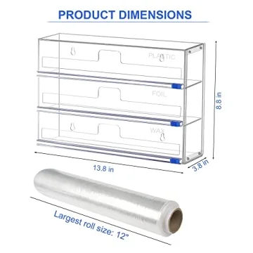 FUKANG 3-in-1 Kitchen Wrap Dispenser for Easy Organization
