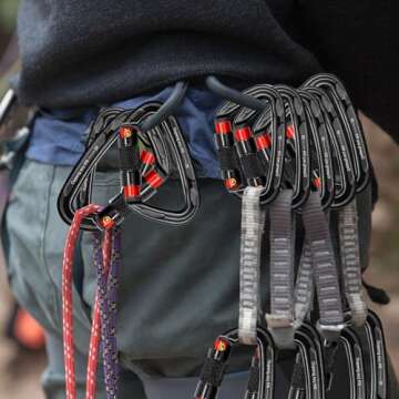 Auto Locking Carabiner Clips - 28KN (6172lbs) Heavy Duty Caribeaners ，2PCS Large Carabiner Clip for Keychains，Hammock，Camping, Gym, Hiking, Outdoor ，Dog Leash