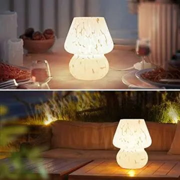 ONEWISH Mushroom Lamp Dimmable Bedside Lighting