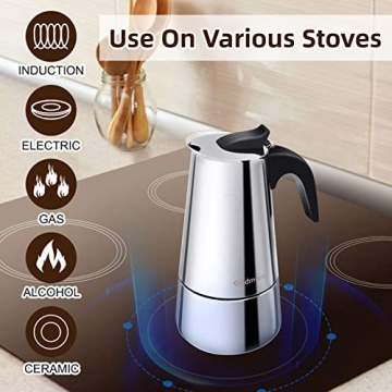 Godmorn Stovetop Espresso Maker for Quick Coffee Brews