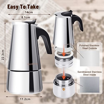 Godmorn Stovetop Espresso Maker for Quick Coffee Brews