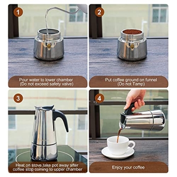 Godmorn Stovetop Espresso Maker for Quick Coffee Brews