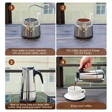 Godmorn Stovetop Espresso Maker for Quick Coffee Brews