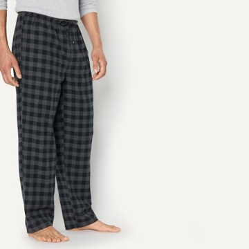 Amazon Essentials Men’s Breathable Flannel Pajama Pant - Relaxed Fit, Stylish Comfort in Black Gre...