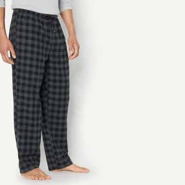 Amazon Essentials Men’s Breathable Flannel Pajama Pant - Relaxed Fit, Stylish Comfort in Black Gre...