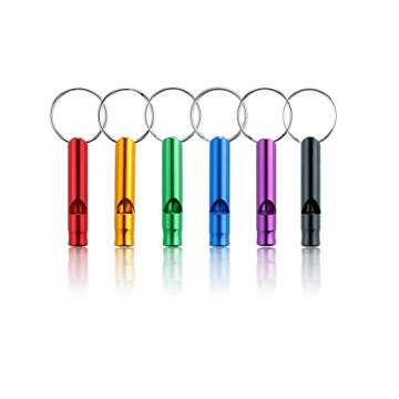 SUBANG 12 Pcs Hiking Camping Aluminum Emergency Whistles Survival Whistle with Lanyards, 6 Colors
