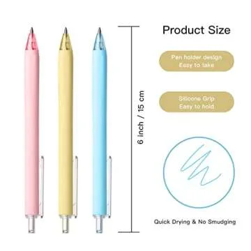 Ddaowanx Colored Gel Ink Pens - 9 Colors Pastel Retractable Journaling Pens, Medium Point 0.7 mm Gif...