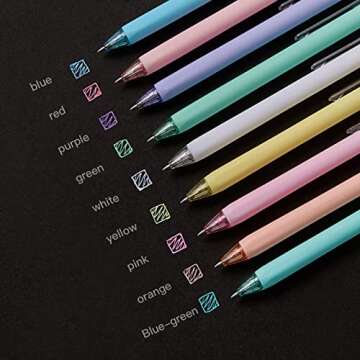 Ddaowanx 9 Colors Pastel Gel Ink Pens for Creative Writing
