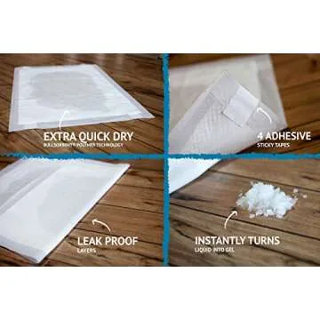 Bulldogology Puppy Pee Pads XL with Adhesive Sticky Tape - Extra Large Dog Training Wee Pads (24x35) 6 Layers with Extra Quick Dry Bullsorbent Polymer Tech (60-Count, White)