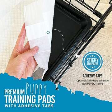 Bulldogology Puppy Pee Pads XL with Adhesive Sticky Tape - Extra Large Dog Training Wee Pads (24x35) 6 Layers with Extra Quick Dry Bullsorbent Polymer Tech (60-Count, White)