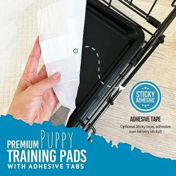 Bulldogology Puppy Pee Pads XL with Adhesive Sticky Tape - Extra Large Dog Training Wee Pads (24x35) 6 Layers with Extra Quick Dry Bullsorbent Polymer Tech (60-Count, White)
