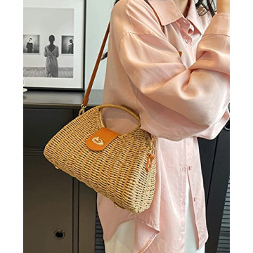 Summer Straw Handbag for Women - Stylish Crossbody Tote
