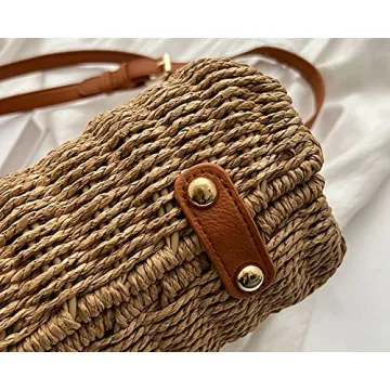 Summer Straw Handbag for Women - Stylish Crossbody Tote