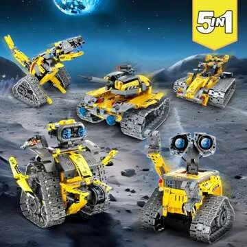Mibido 5in1 Remote & App-Controlled Robot Dinosaur Building Kit, Educational STEM Projects Coding Set Christmas Birthday Creative Gifts for Kids Aged 6 7 8 9 10 11 12+, New 2024 (435 Pcs)
