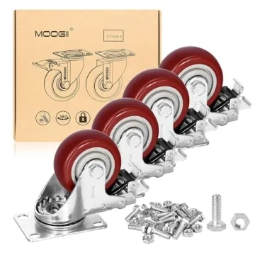 Heavy Duty 3 Inch Casters - 1500lbs Load Capacity with Brakes
