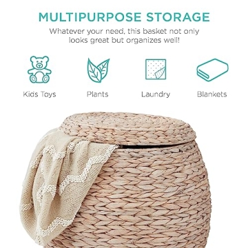 Vintage Hyacinth Storage Basket for Home Organization