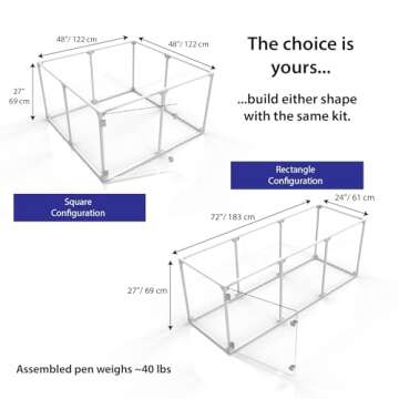 Clearly Loved Pets 27" Tall Medium Lucidium Pet Pen, Silver