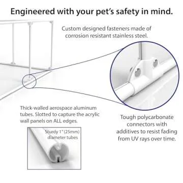 Clearly Loved Pets 27" Tall Medium Lucidium Pet Pen, Silver