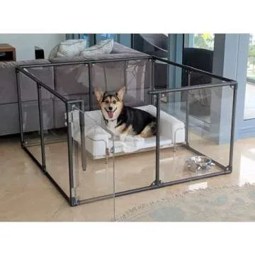 Clearly Loved Pets 27" Tall Medium Lucidium Pet Pen, Silver