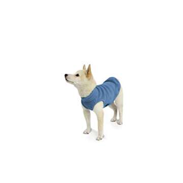 Gooby Stretch Fleece Vest Dog Sweater - Warm Pullover Fleece Dog Jacket - Winter Dog Clothes for Small, Large Dogs, Boy or Girl - Soft, Super Stretchy Fleece Vest Dog Sweater - Steel Blue, Medium
