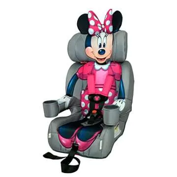 KidsEmbrace Disney Minnie Mouse 2-in-1 Forward-Facing Booster Car Seat LATCH | 5-Point Harness Booster 22-65lbs converts to Belt-Positioning Booster 40-100lbs | Adjustable