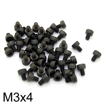 Jiuwu 50 Pcs M3x4mm Carbon Steel Hex Bolts for Projects