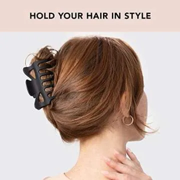Kitsch Eco-Friendly Claw Clips for Hair, Large Hair Clip for Women, Holiday Gift Easy-Grip Hair Claw Clips for Thick Hair & Thin Hair, Claw Hair Clips, Accessory for Women (Black)